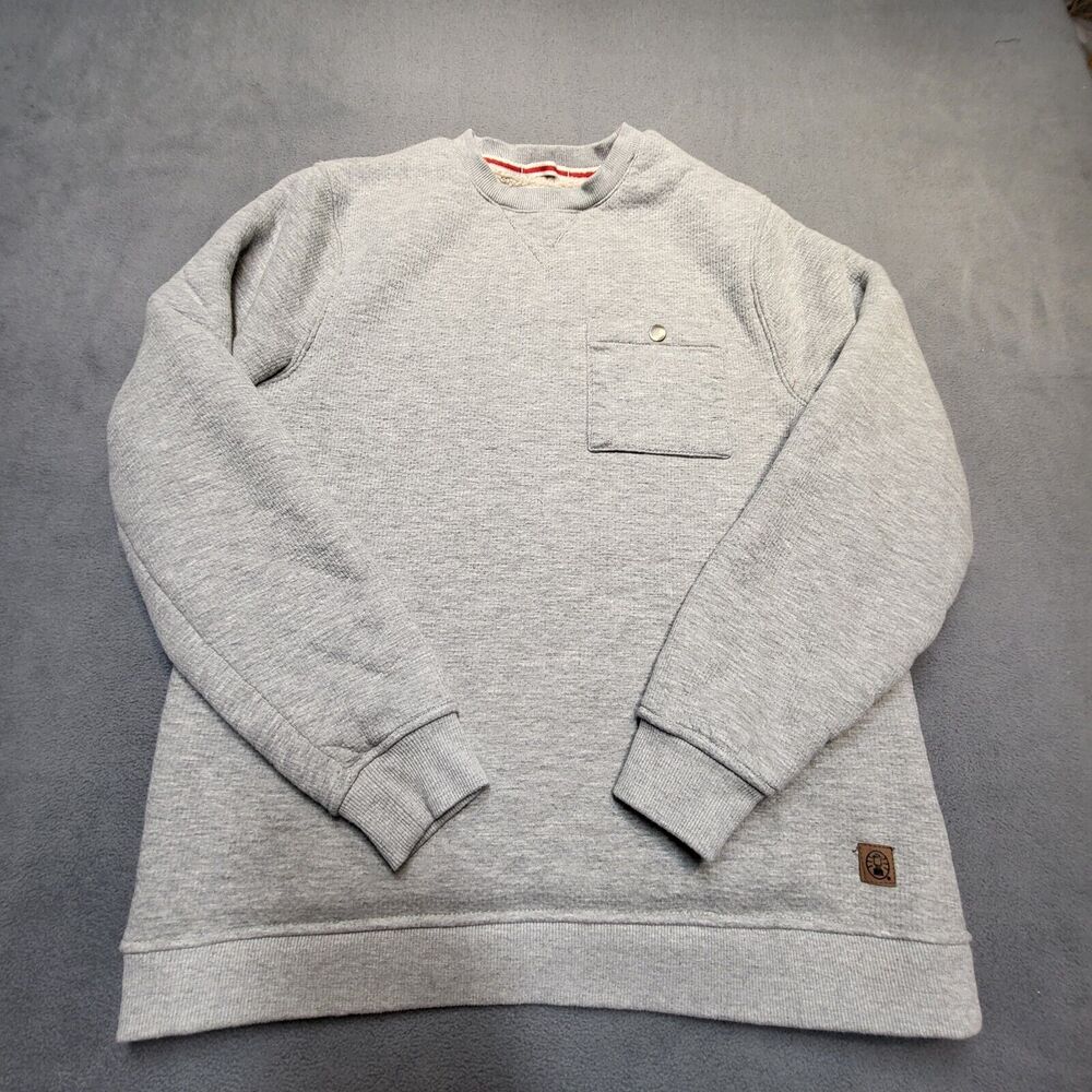 Coleman Fleece Lined Sweatshirt Mens M Gray Pullover Long Sleeve Pocket